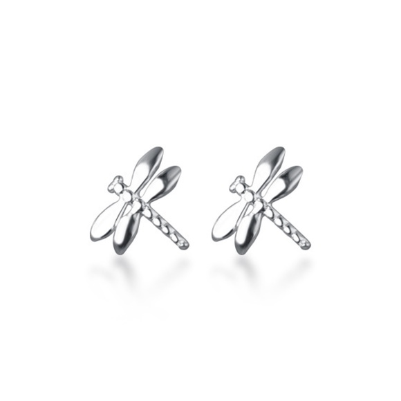 Cute 925 Sterling Silver Dragonfly Stud Earrings - Picture 3 of 3
